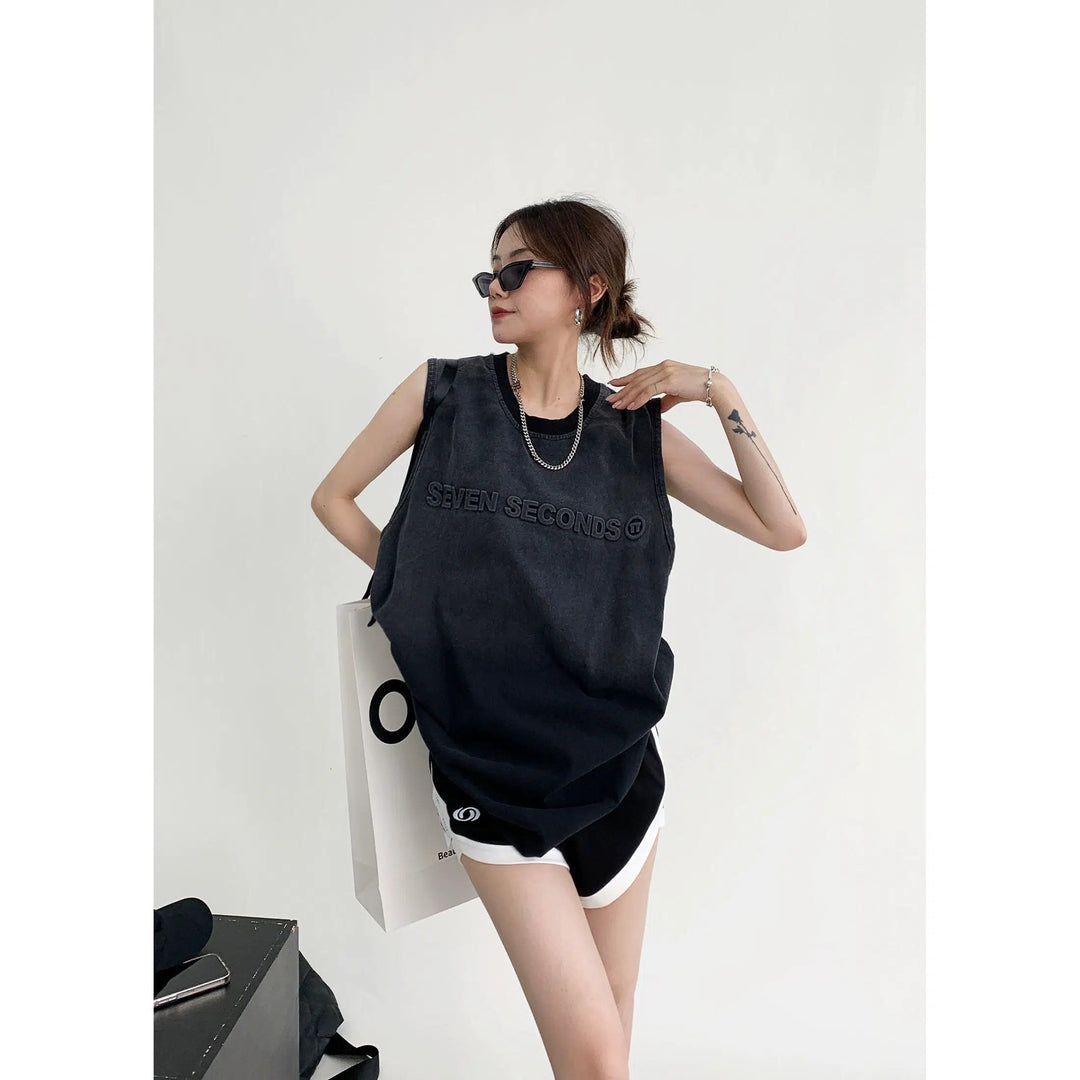 Sleeveless Embossed Logo Tank Top