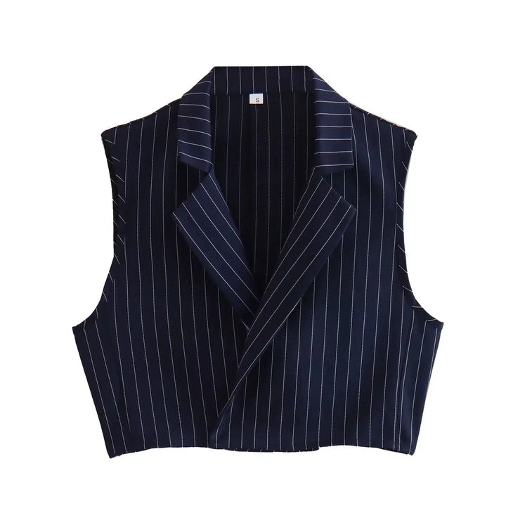 Sleeveless Pinstripe Vest and Pants Set