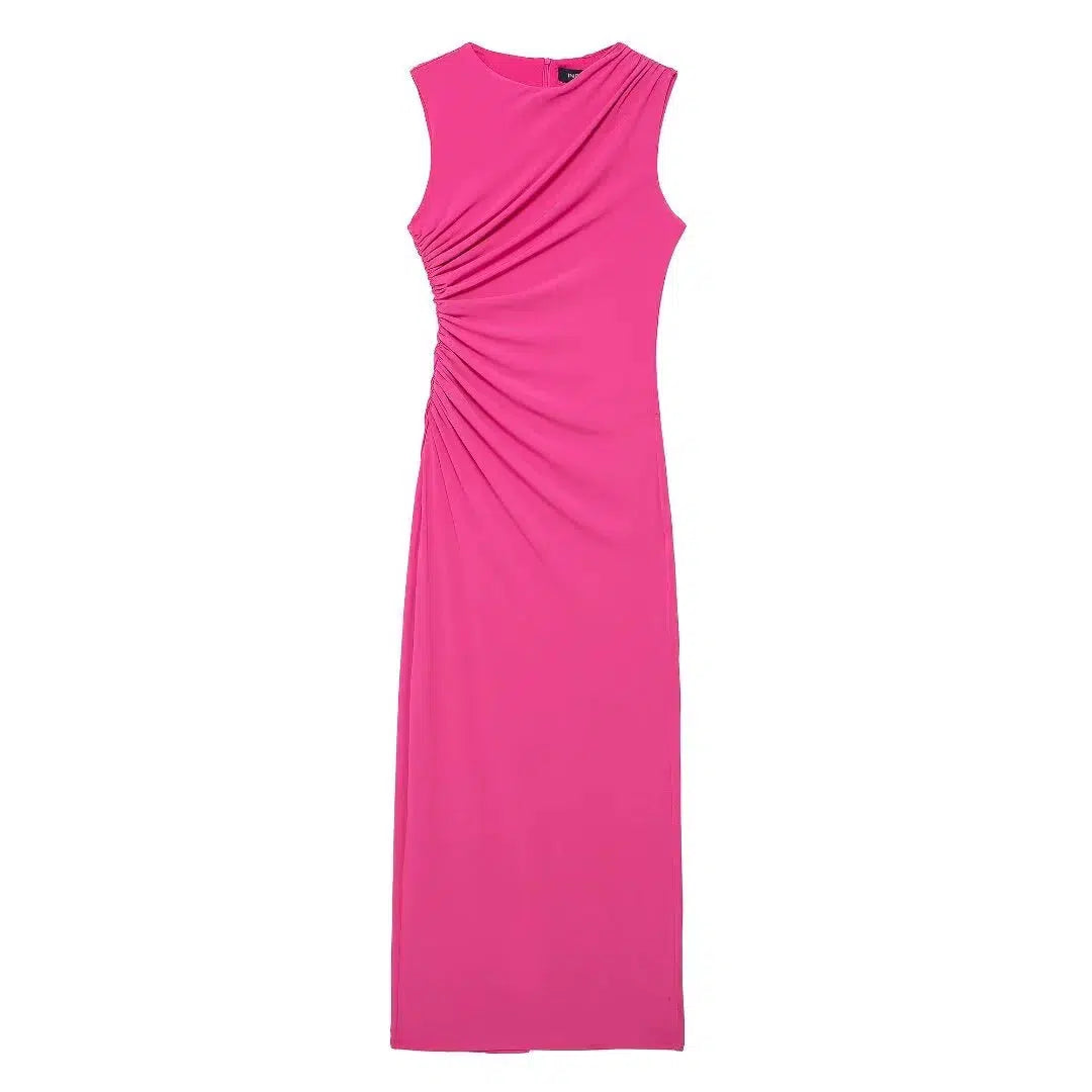 Sleeveless Ruched Midi Sundress