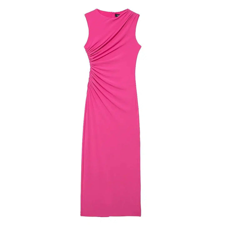 Sleeveless Ruched Midi Sundress