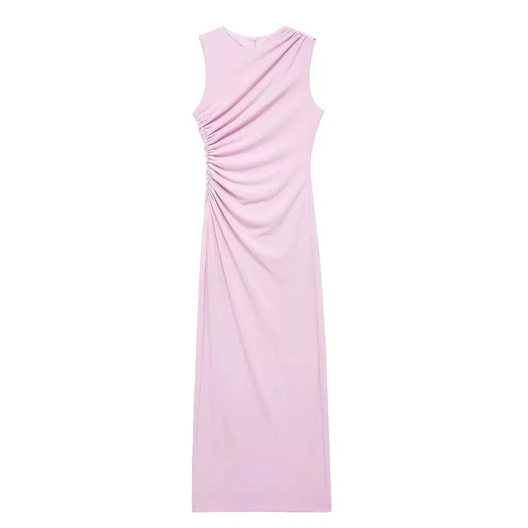 Sleeveless Ruched Midi Sundress