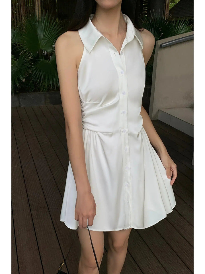 Sleeveless Shirt Dress