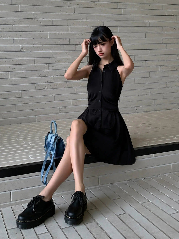 Sleeveless Shirt Dress