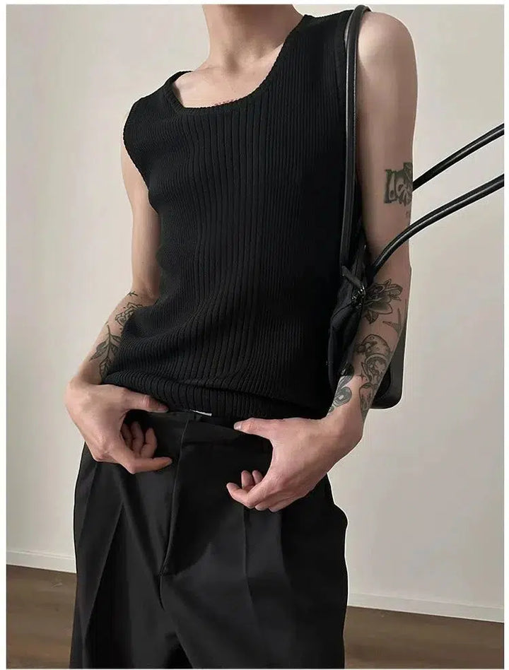 Sleeveless Slim Elastic Knit Vest