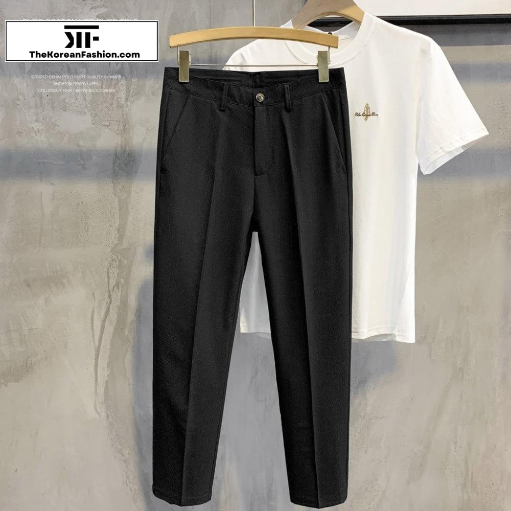 Slim Feet Embroidery Casual Pants