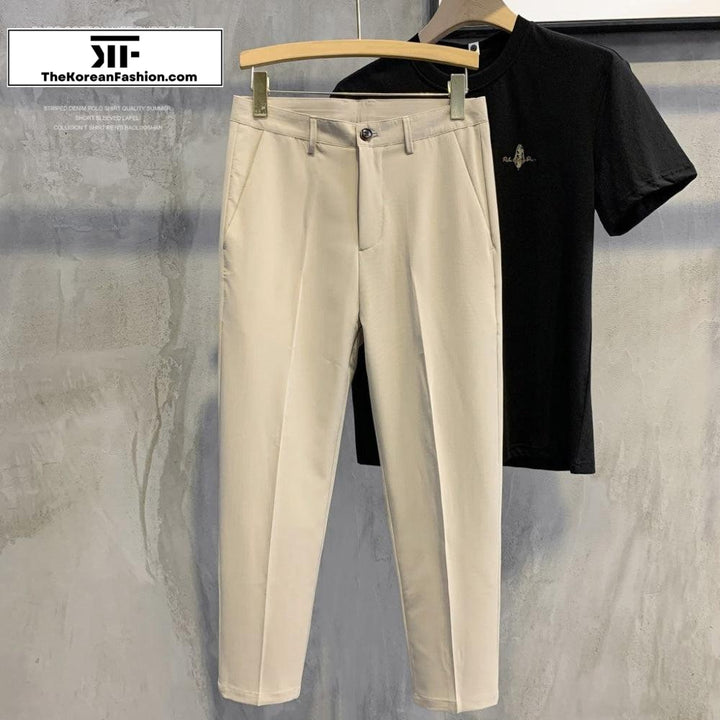 Slim Feet Embroidery Casual Pants