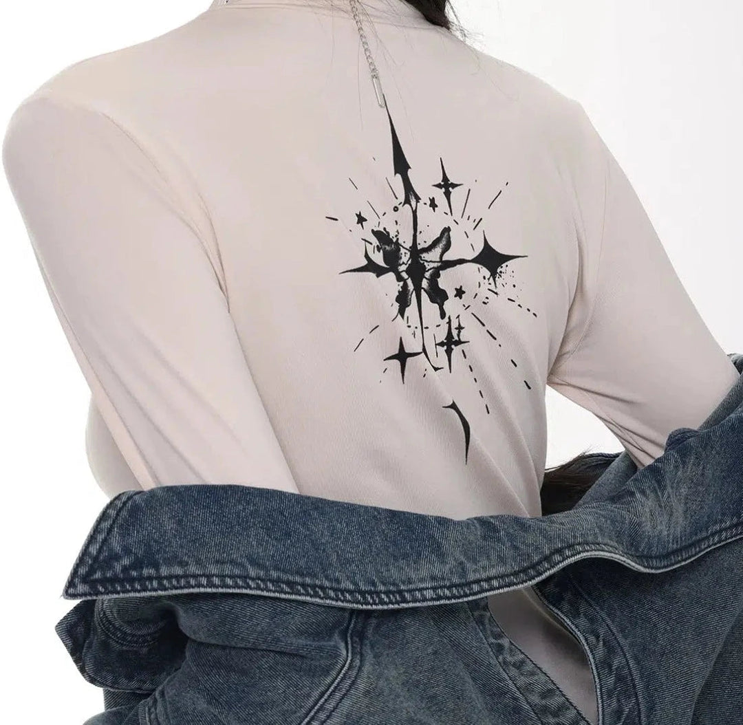 Slim Graffiti Bottoming Shirt