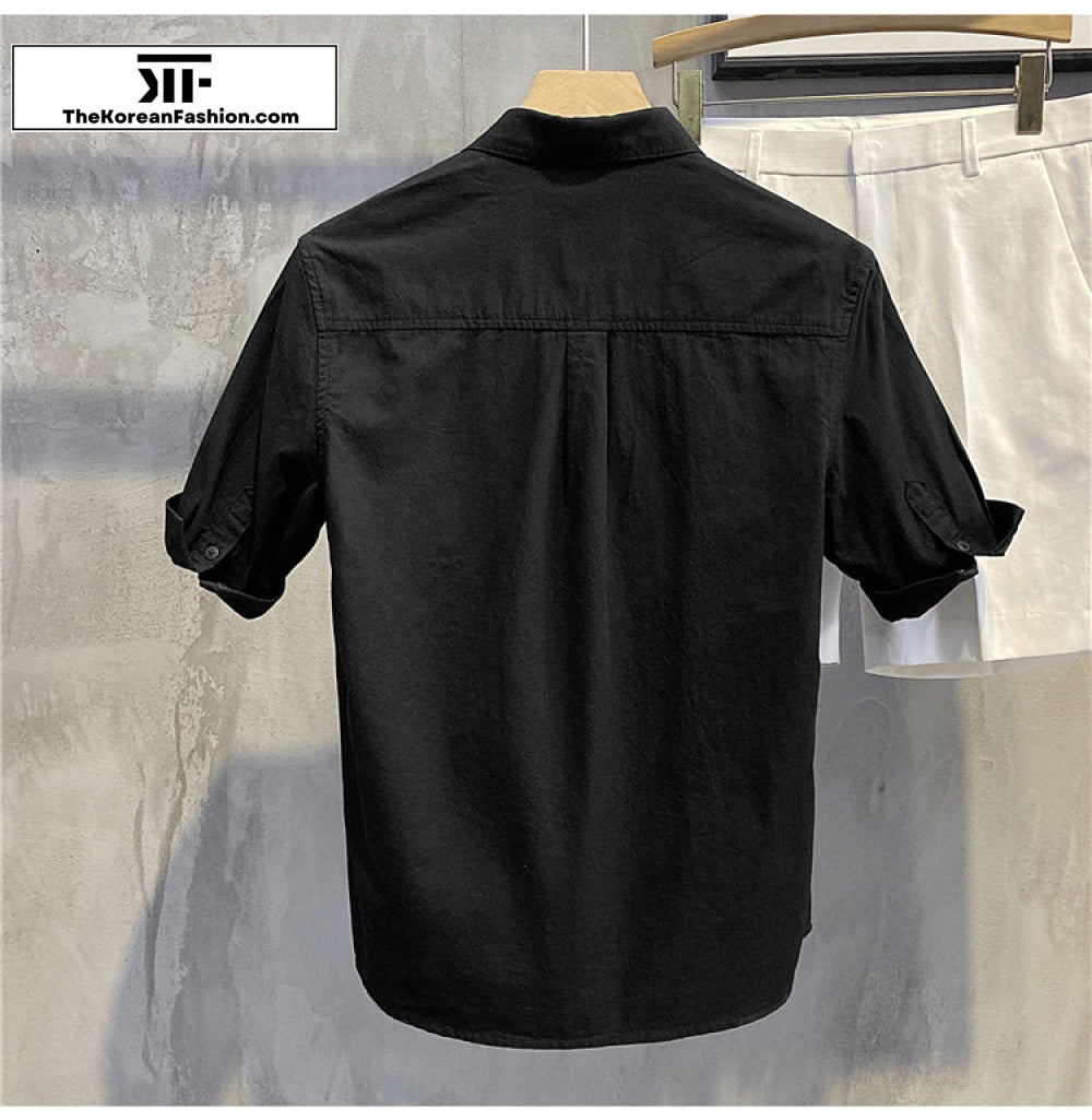 Slim Lapel Short-sleeved T-shirt