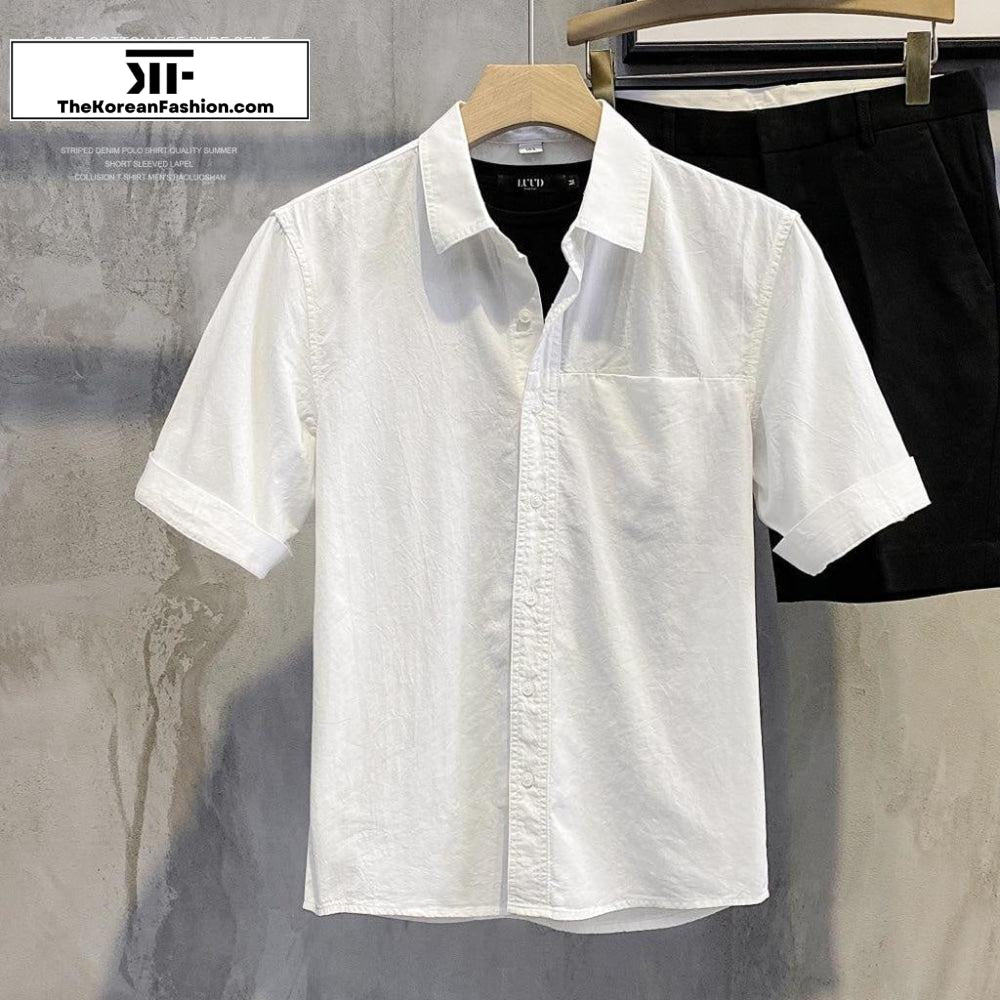 Slim Lapel Short-sleeved T-shirt