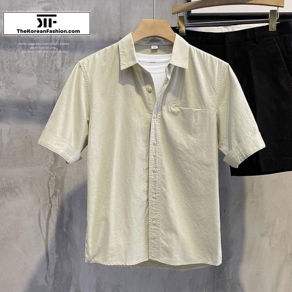 Slim Lapel Short-sleeved T-shirt