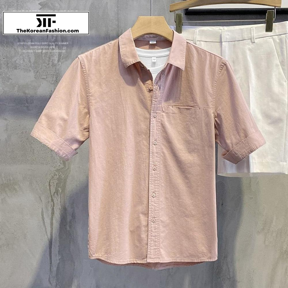 Slim Lapel Short-sleeved T-shirt