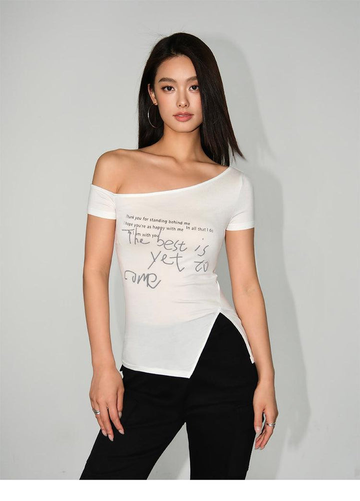 Slim-fit Off-the-shoulder T-shirt