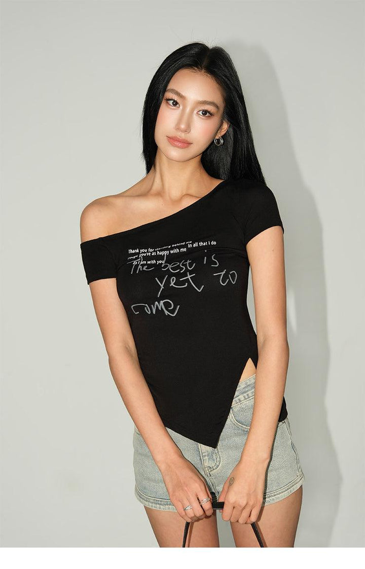 Slim-fit Off-the-shoulder T-shirt