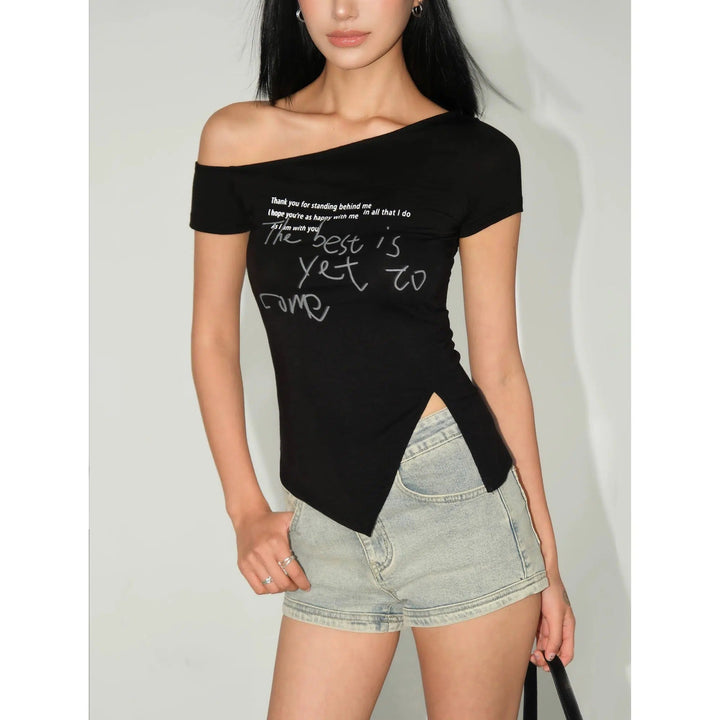 Slim-fit Off-the-shoulder T-shirt