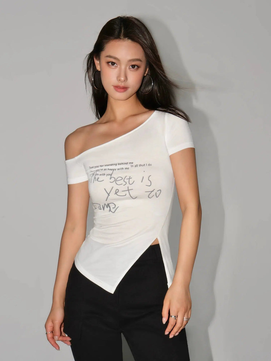 Slim-fit Off-the-shoulder T-shirt