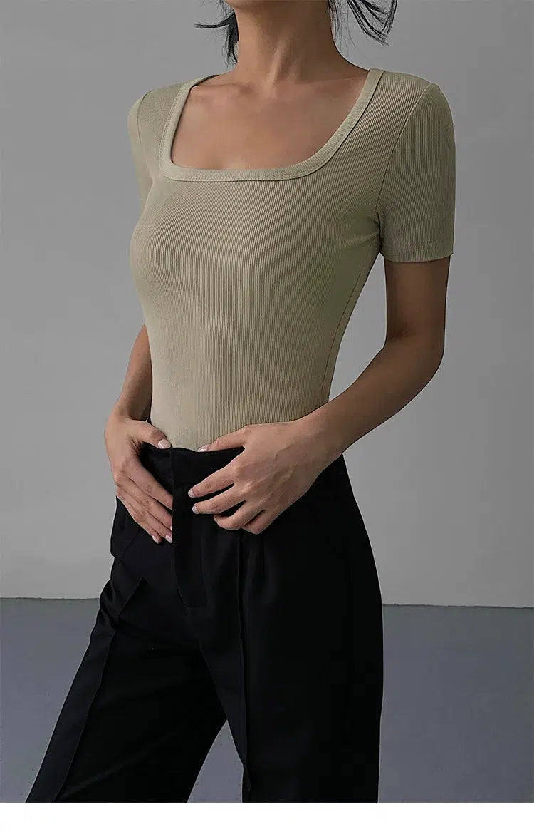 Slim-fit Square Neck T-shirt