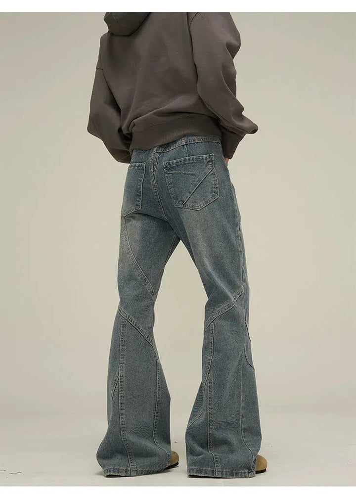 Slim-fit Straight-leg Denim Flared Pants