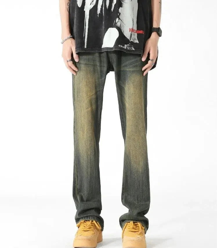 Slim-fit Yellow Mud-dyed Jeans