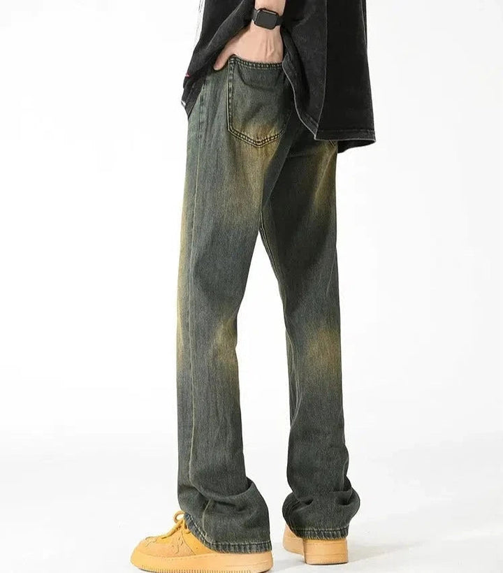 Slim-fit Yellow Mud-dyed Jeans