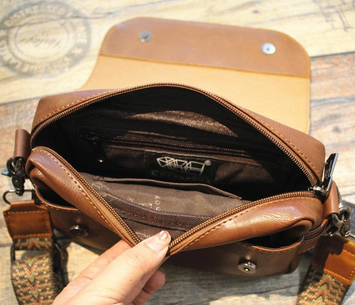 Small Faux Leather Flap Bag