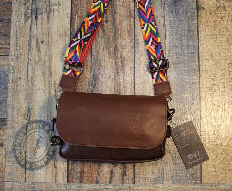 Small Faux Leather Flap Crossbody Bag