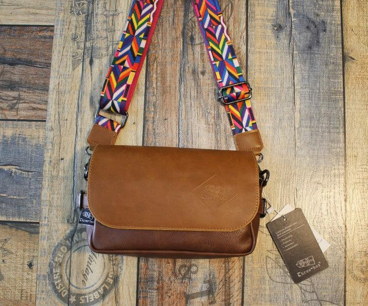 Small Faux Leather Flap Crossbody Bag