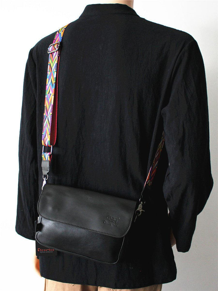 Small Faux Leather Messenger Bag