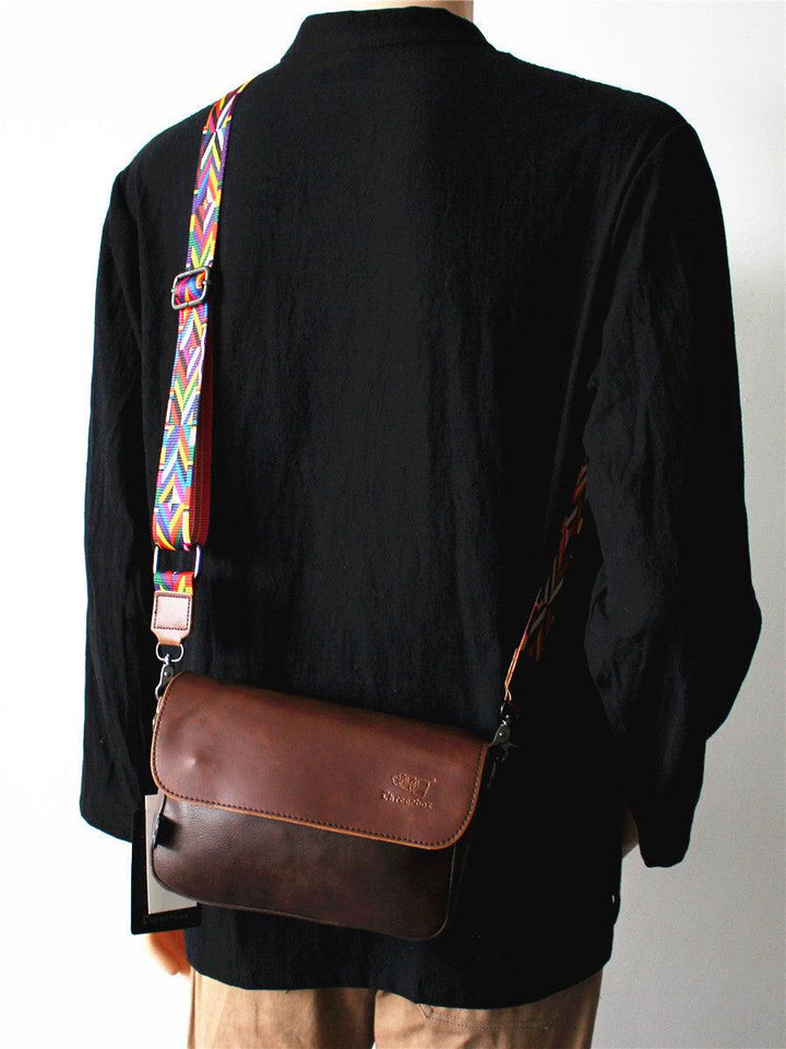 Small Faux Leather Messenger Bag