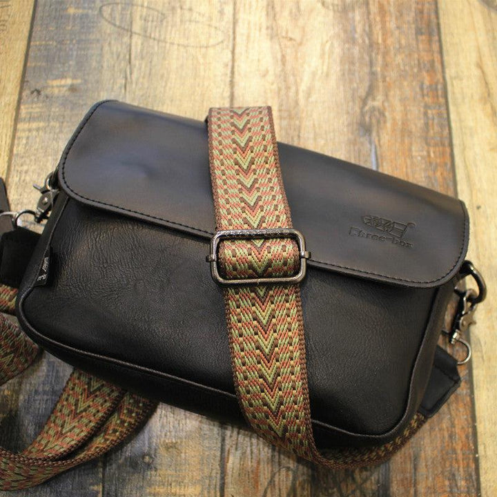 Small Faux Leather Messenger Bag