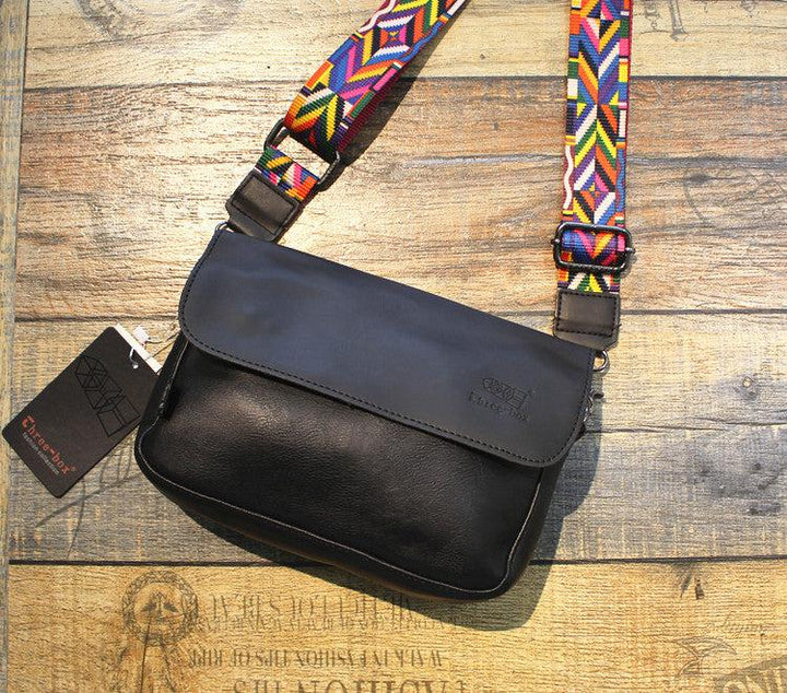 Small Faux Leather Messenger Bag