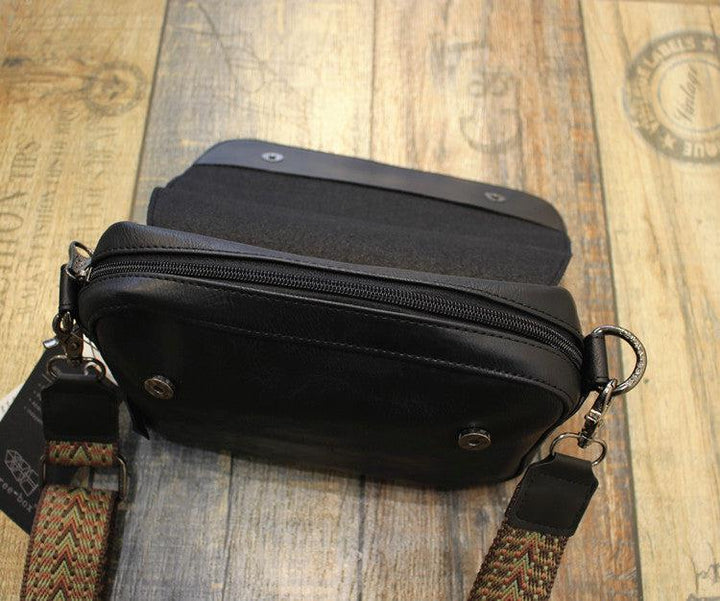 Small Faux Leather Messenger Bag