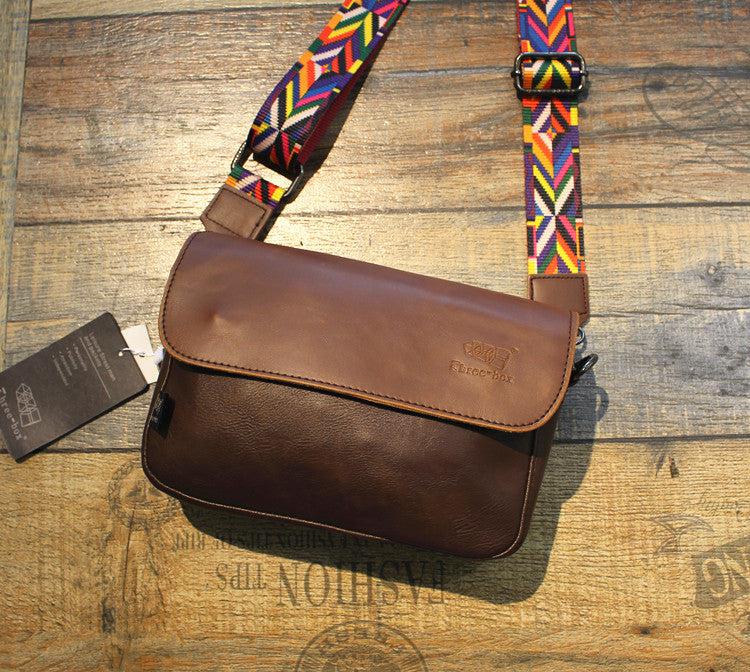 Small Faux Leather Messenger Bag