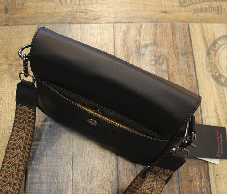 Small Faux Leather Messenger Bag