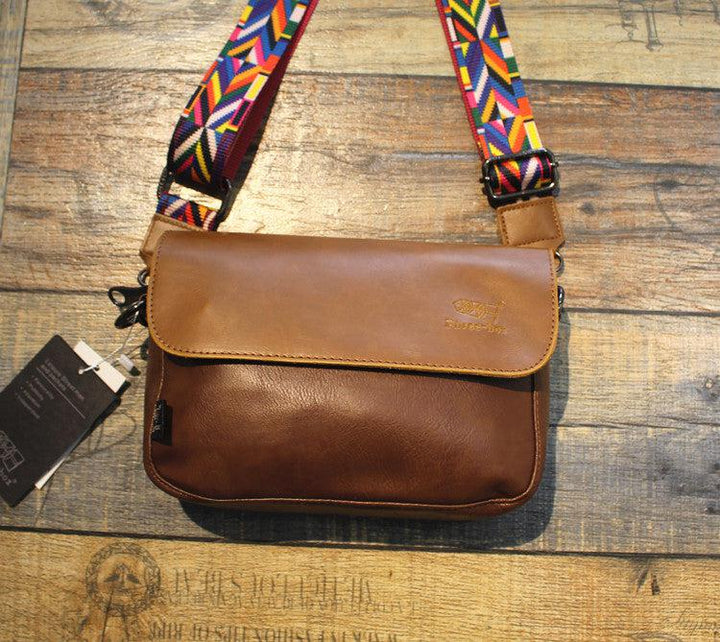 Small Faux Leather Messenger Bag