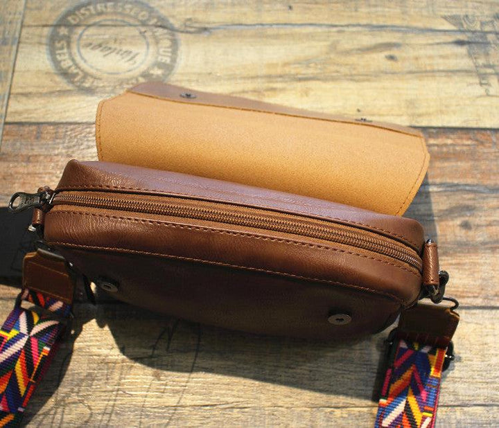 Small Faux Leather Messenger Bag