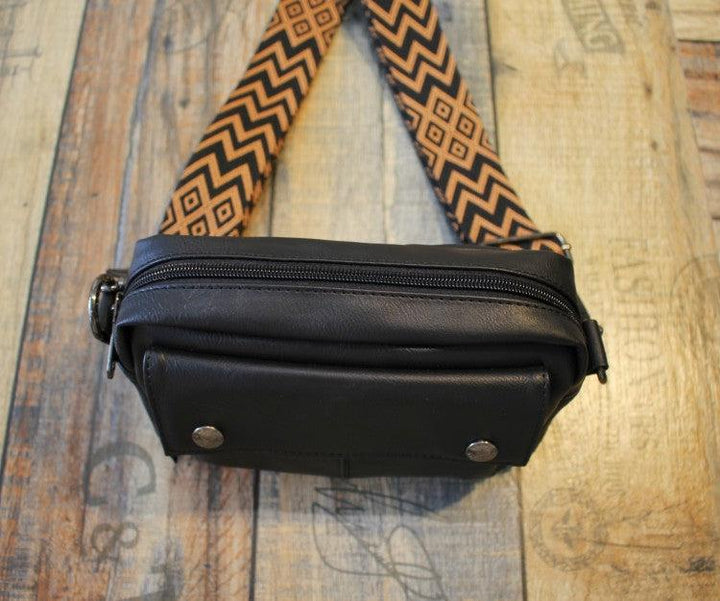 Small Leather Square Messenger Bag