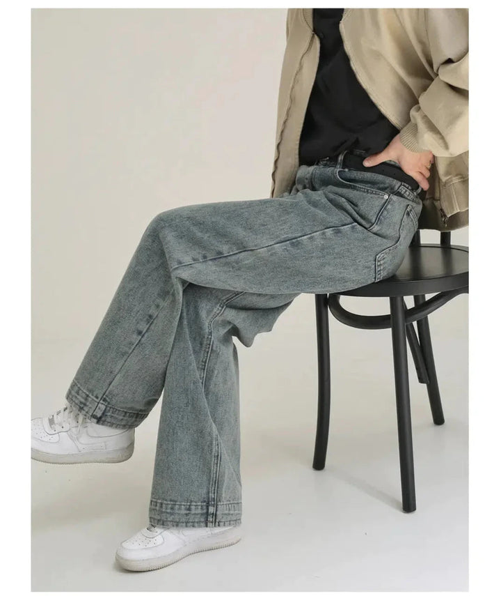 Smoke Gray Straight-leg Jeans