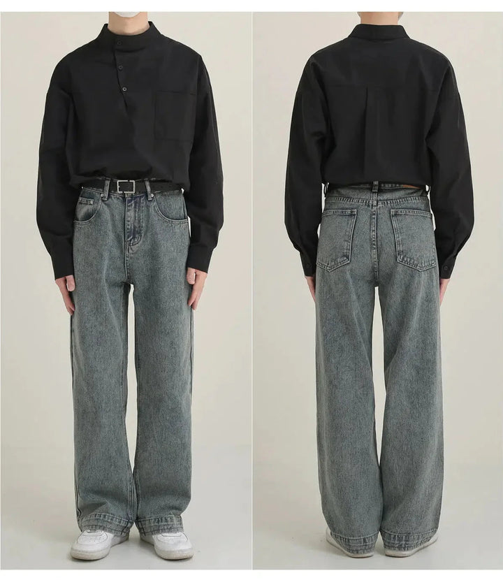 Smoke Gray Straight-leg Jeans