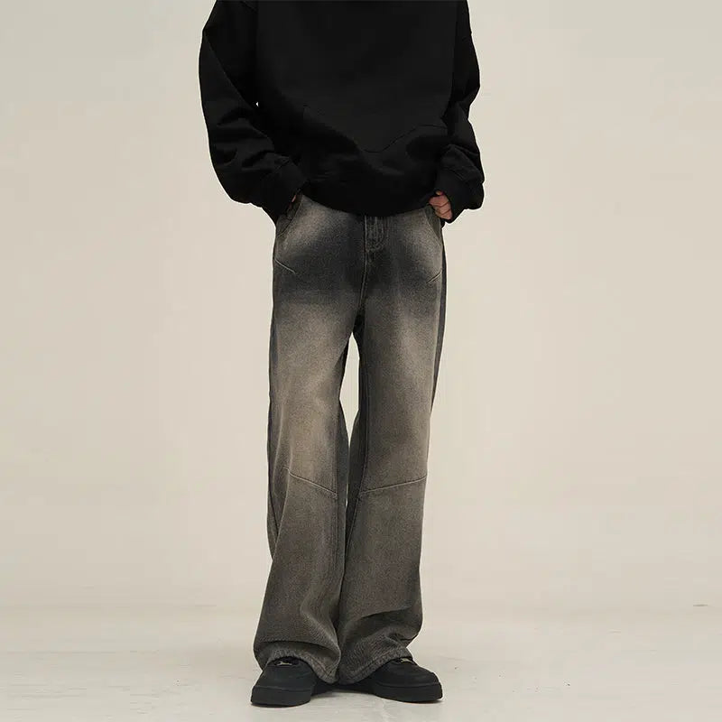 Smoke Gray Straight-leg Jeans