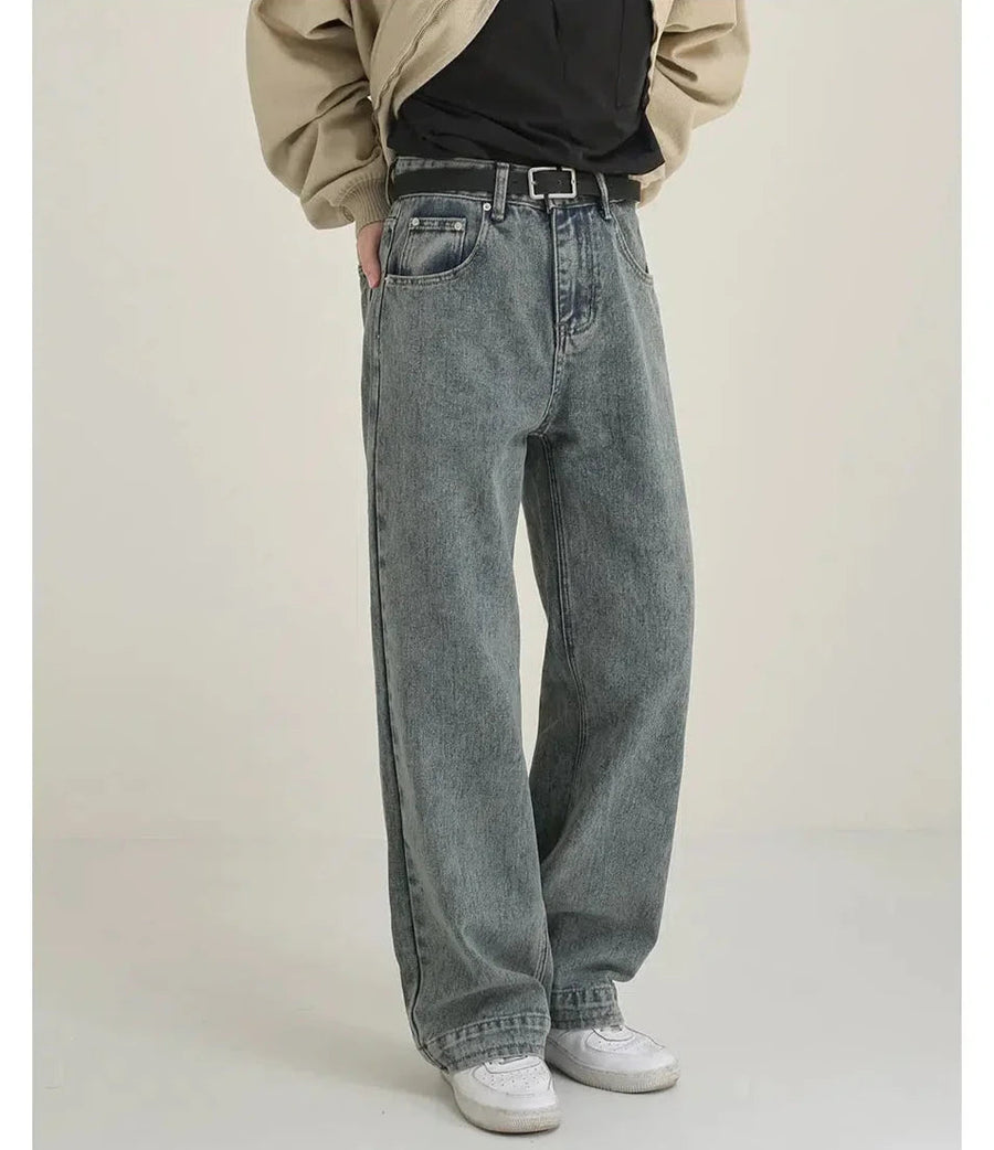 Smoke Gray Straight-leg Jeans