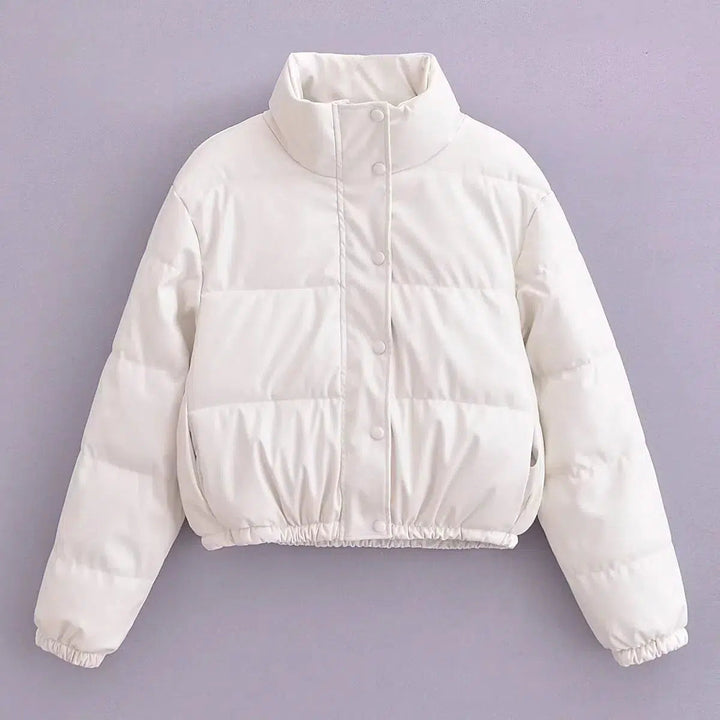 Snap Buttons Padded Quilted Jacket