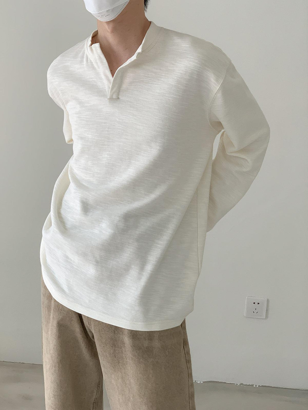 Soft Notched V-Neck Pullover