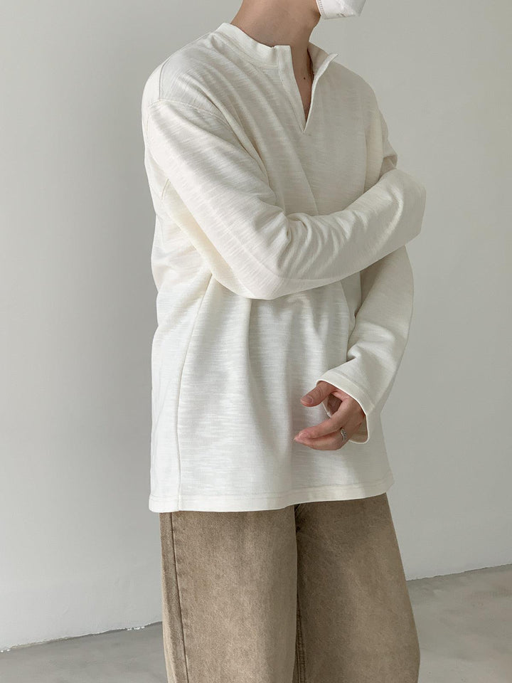 Soft Notched V-Neck Pullover