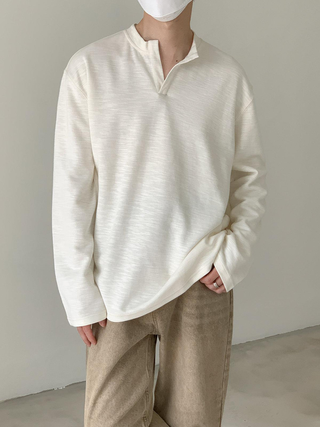 Soft Notched V-Neck Pullover