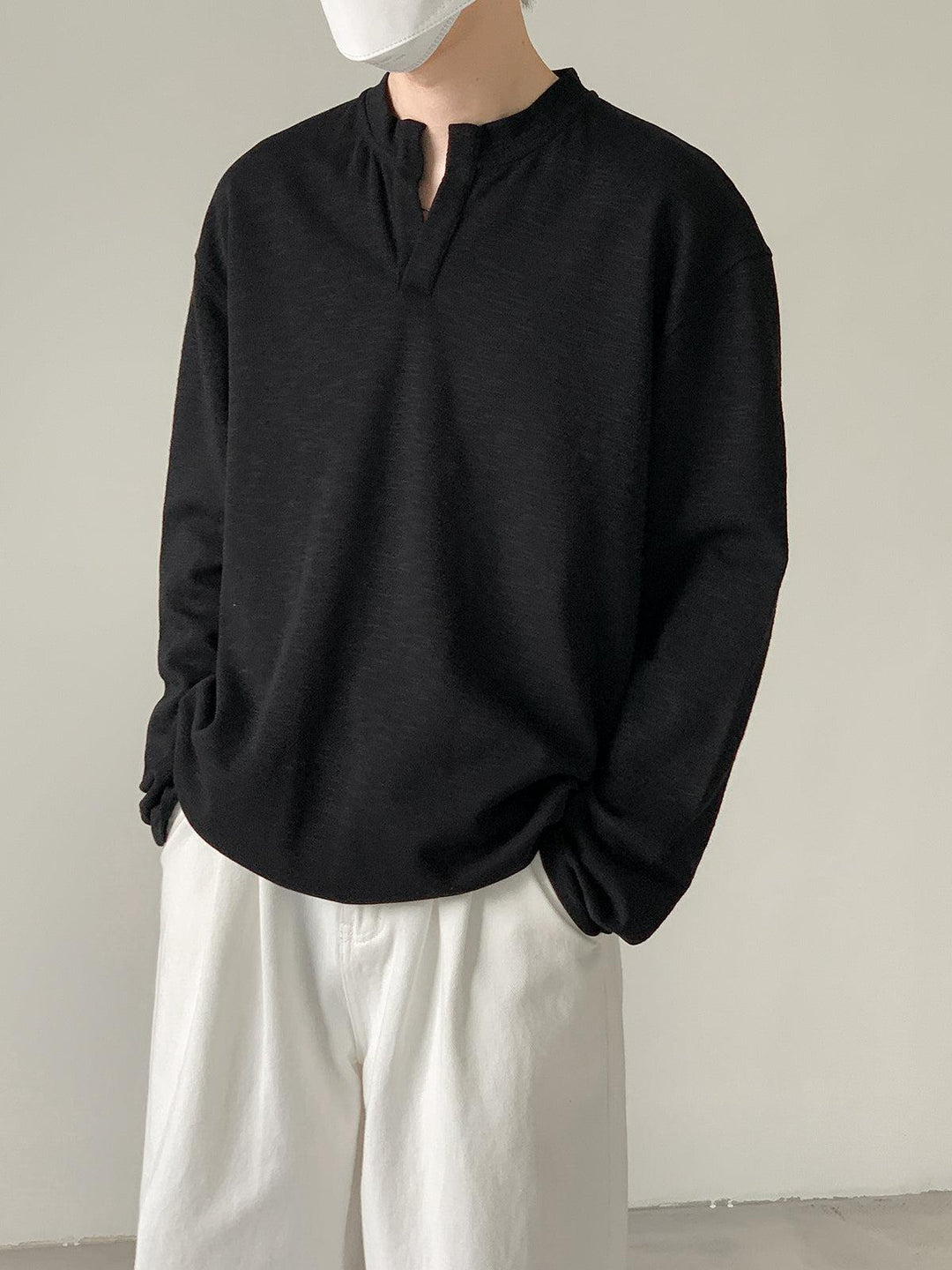 Soft Notched V-Neck Pullover