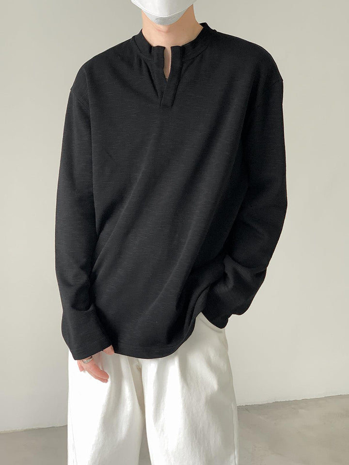 Soft Notched V-Neck Pullover