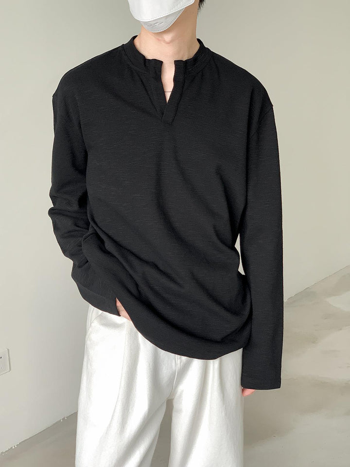 Soft Notched V-Neck Pullover