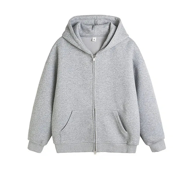 Solid Color Hooded Sweatshirt