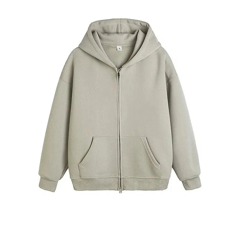 Solid Color Hooded Sweatshirt