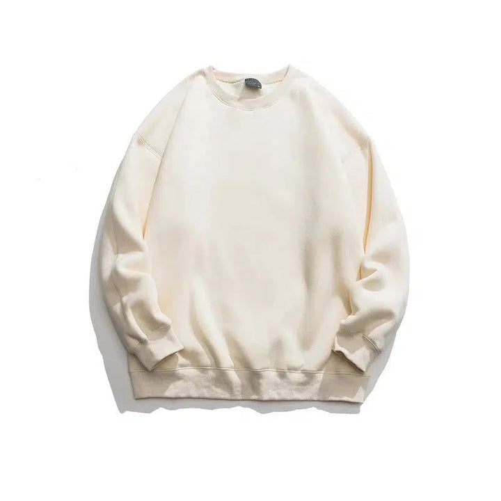 Solid Color Velvet Round Neck Sweatshirt